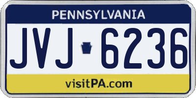 PA license plate JVJ6236