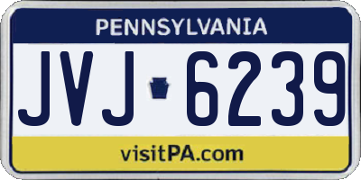 PA license plate JVJ6239