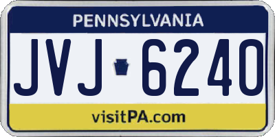 PA license plate JVJ6240