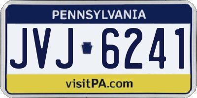 PA license plate JVJ6241