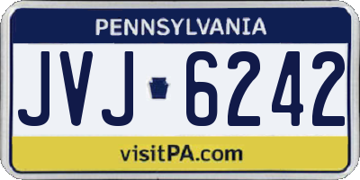 PA license plate JVJ6242