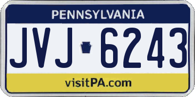 PA license plate JVJ6243