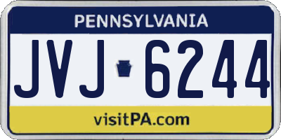 PA license plate JVJ6244