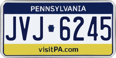 PA license plate JVJ6245