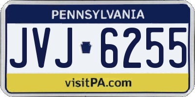 PA license plate JVJ6255
