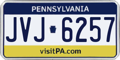 PA license plate JVJ6257