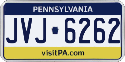 PA license plate JVJ6262