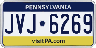 PA license plate JVJ6269