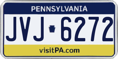 PA license plate JVJ6272