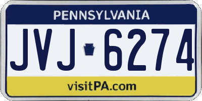PA license plate JVJ6274