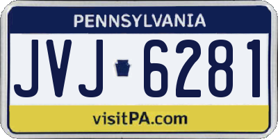 PA license plate JVJ6281