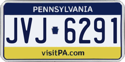 PA license plate JVJ6291