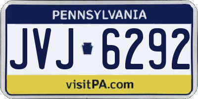 PA license plate JVJ6292