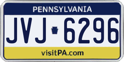 PA license plate JVJ6296