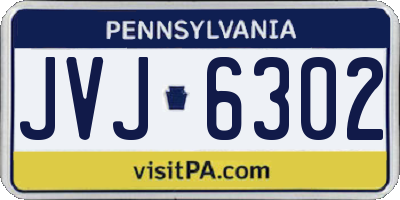 PA license plate JVJ6302