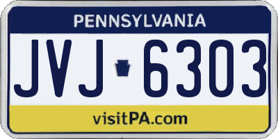 PA license plate JVJ6303