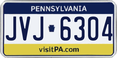 PA license plate JVJ6304