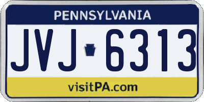 PA license plate JVJ6313