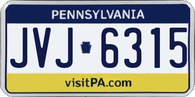 PA license plate JVJ6315