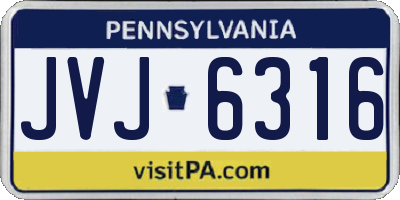 PA license plate JVJ6316