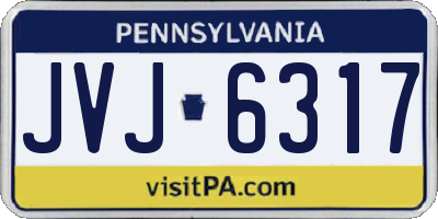 PA license plate JVJ6317