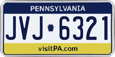 PA license plate JVJ6321