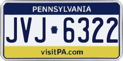 PA license plate JVJ6322