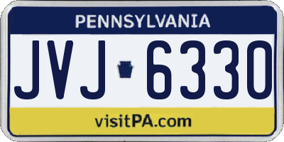 PA license plate JVJ6330