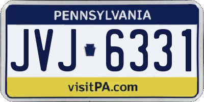 PA license plate JVJ6331