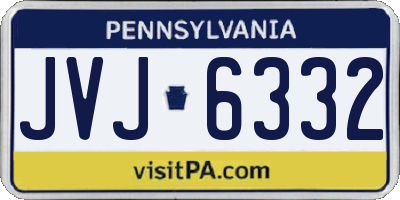 PA license plate JVJ6332