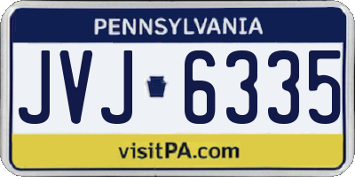 PA license plate JVJ6335