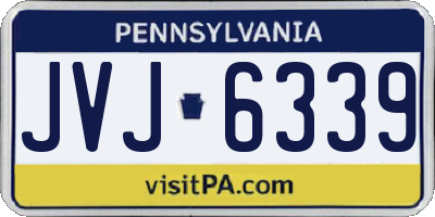 PA license plate JVJ6339