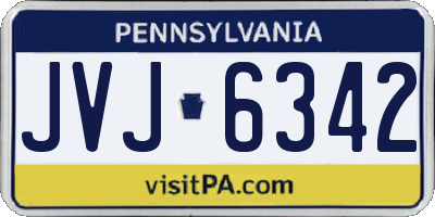 PA license plate JVJ6342