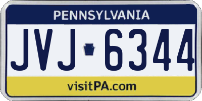 PA license plate JVJ6344