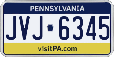 PA license plate JVJ6345