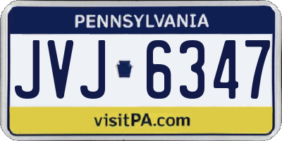PA license plate JVJ6347