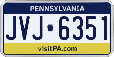 PA license plate JVJ6351