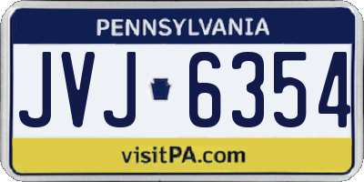 PA license plate JVJ6354