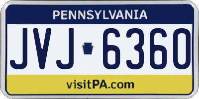 PA license plate JVJ6360