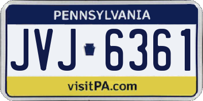 PA license plate JVJ6361
