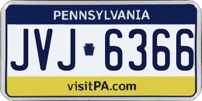 PA license plate JVJ6366
