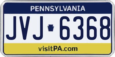 PA license plate JVJ6368