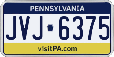 PA license plate JVJ6375