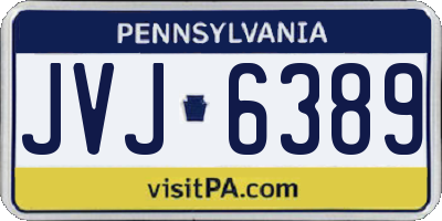 PA license plate JVJ6389
