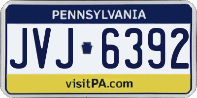 PA license plate JVJ6392