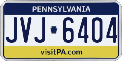 PA license plate JVJ6404