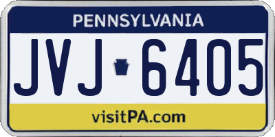 PA license plate JVJ6405