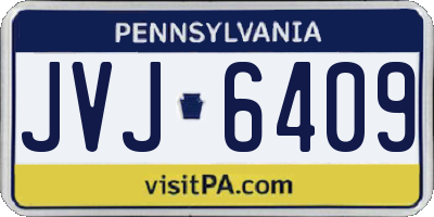 PA license plate JVJ6409