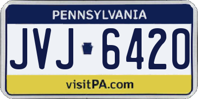 PA license plate JVJ6420