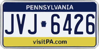 PA license plate JVJ6426